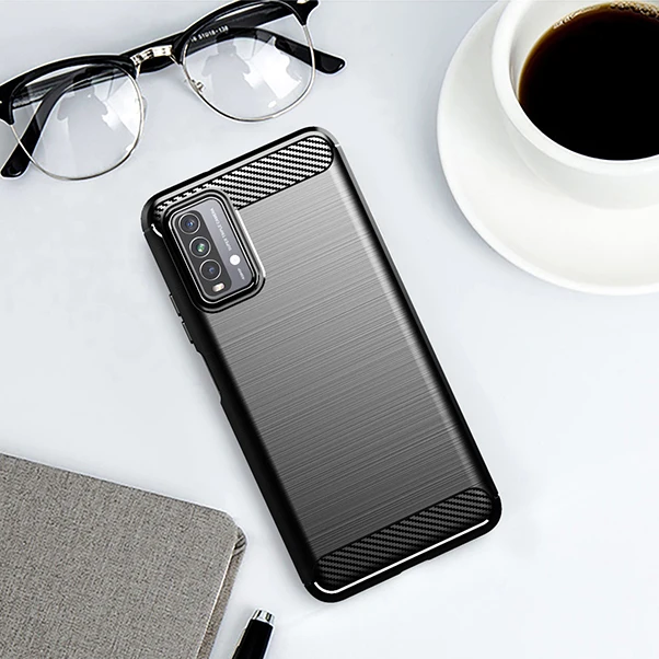 

For Xiaomi Redmi Note 9 4G Case Shockproof Bumper Soft Rubber Carbon Fiber Back Cover Redmi Note 9 4G Phone Case Redmi Note 9 4G