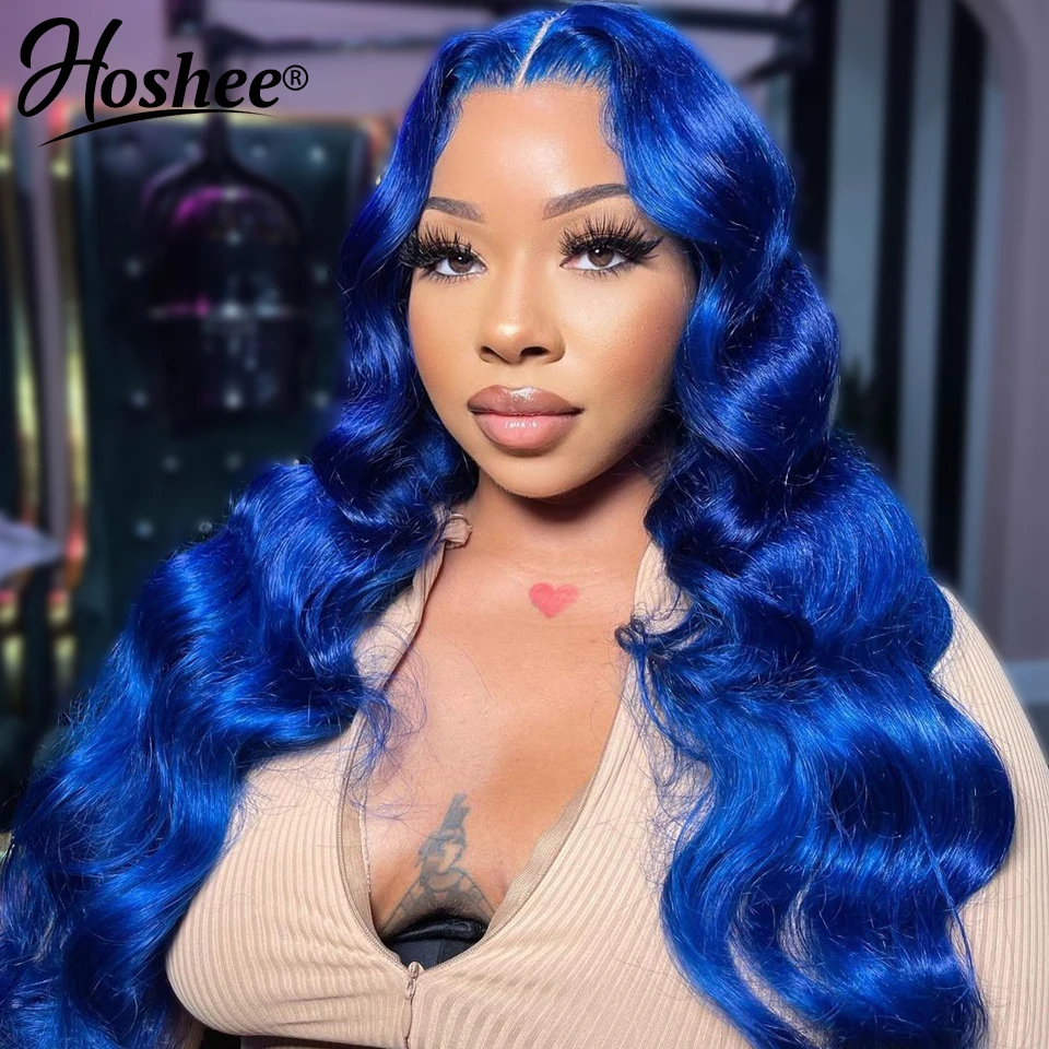 

30inch Body Wave Lace Front Wig Blue Wig Human Hair 613 Colored Lace Front Human Hair Wigs For Women HD Lace Frontal Wig Cosplay
