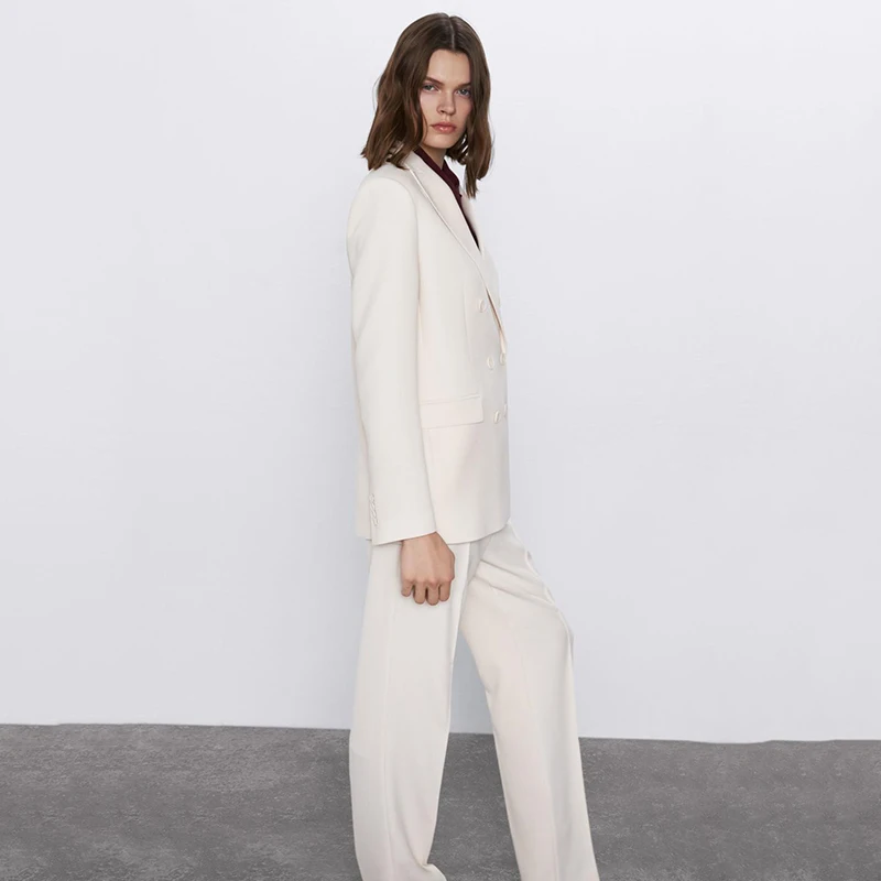 Женский блейзер с длинным рукавом ZA модный однотонный Повседневный офисный