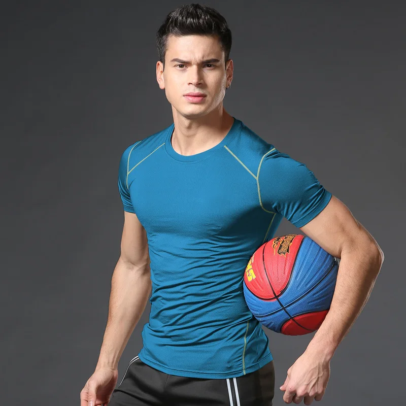 

Quick Drying Short-sleeve Men's Round Neck Lightweight Training and Exercise T-shirt Breathable Sports Fitness Clothing 07JW465