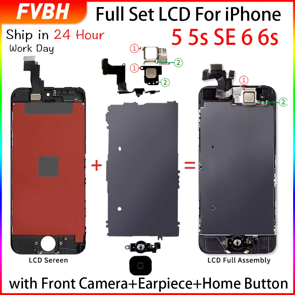 Класс AAA + полная ЖК Замена для iPhone 5 5C 5S SE 6 6s полный комплект сборка экрана с