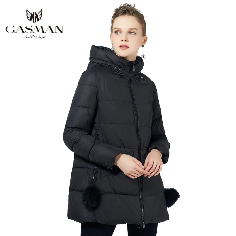 GASMAN брендовая Толстая зимняя женская куртка пальто с капюшоном женские теплые