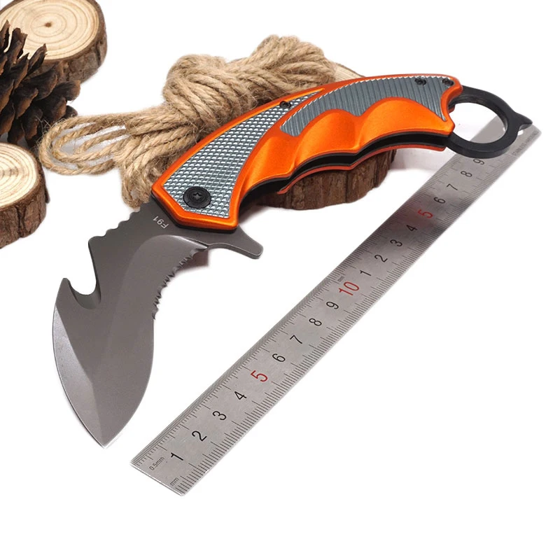 Складной нож Karambit тактический карманный для охоты на открытом воздухе 5Cr15Mov