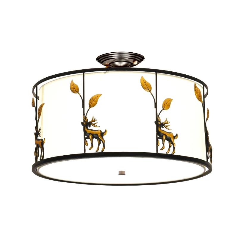Скандинавский олень круглый дом потолочный светильник для столовой кухни птицы