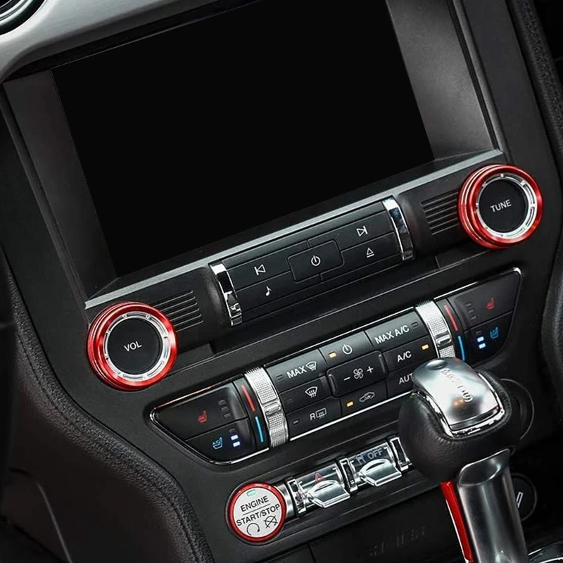 Красный Алюминиевый Регулятор громкости фары Накладка на кольцо отделка