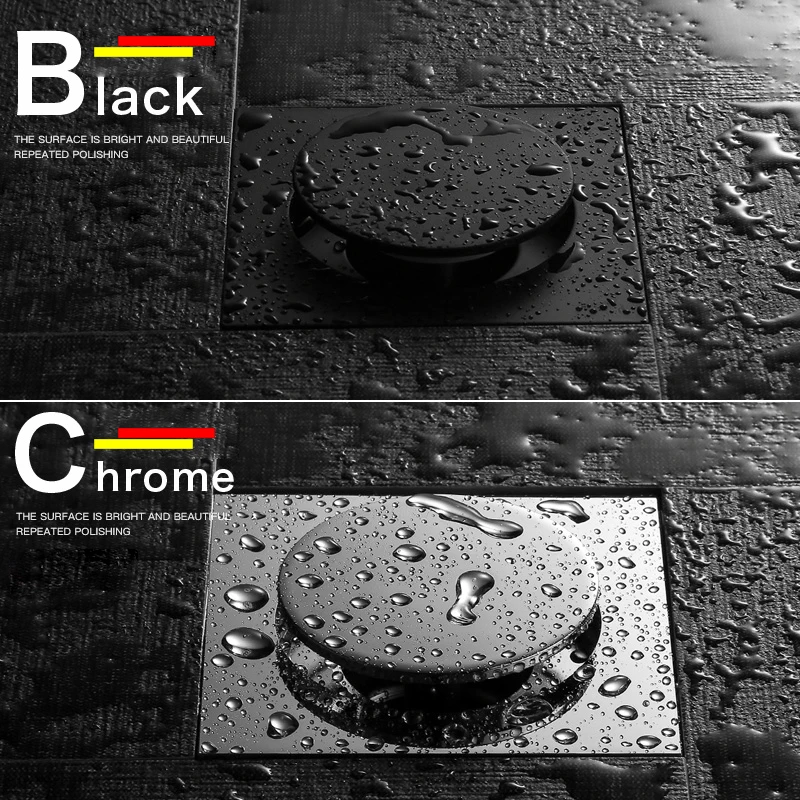 Металлическая квадратная напольная сливная пробка для ванны с защитой от запаха