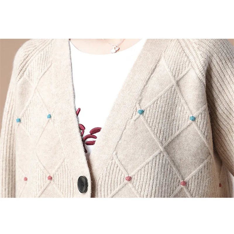 

Knitted Sweater Women Short Loose Blue Pink Cardigans 2020 Autumn Winter New Korean Sweet Fashion V Neck Slim Sweaters LJ054