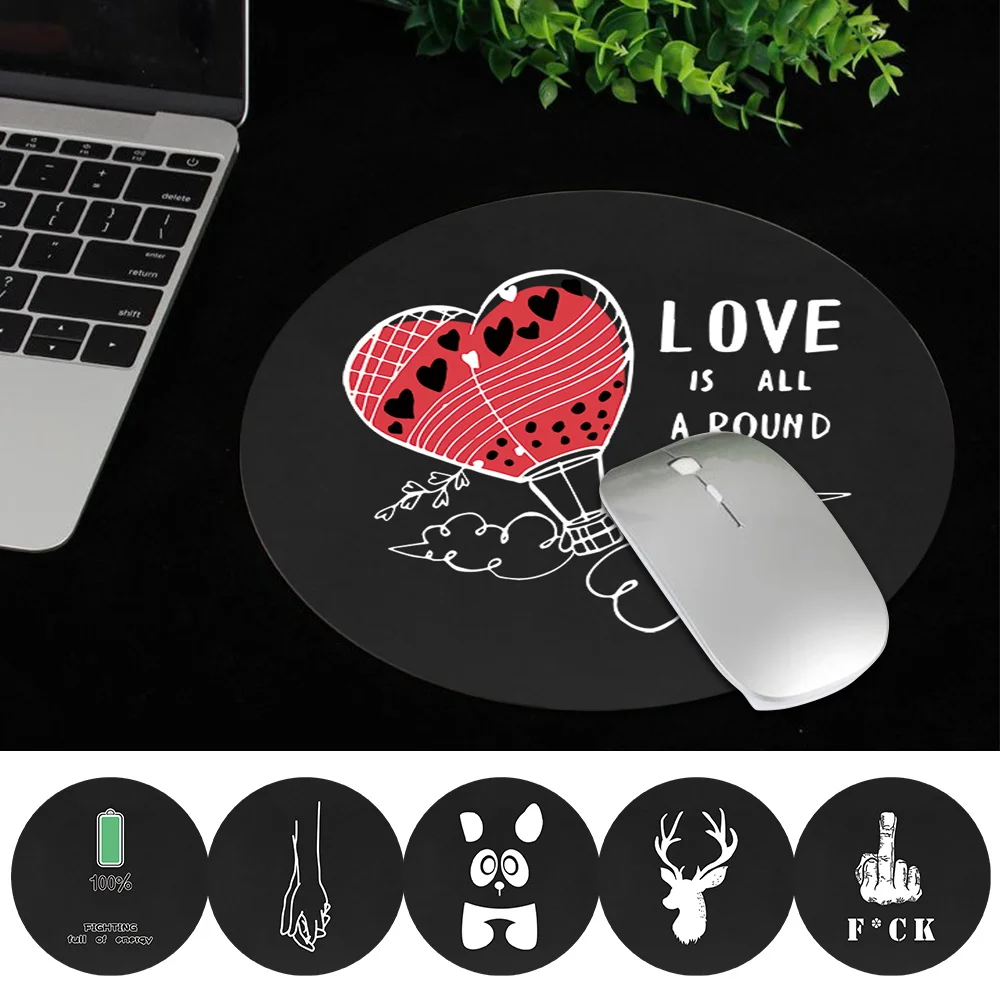 

22*22 cm Fashion Mouse Pad Stylish Simplicity Mat Desktop Leather Pad PC Mouse Pad Round Desk Gamer Gaming Mat for PC Laptop