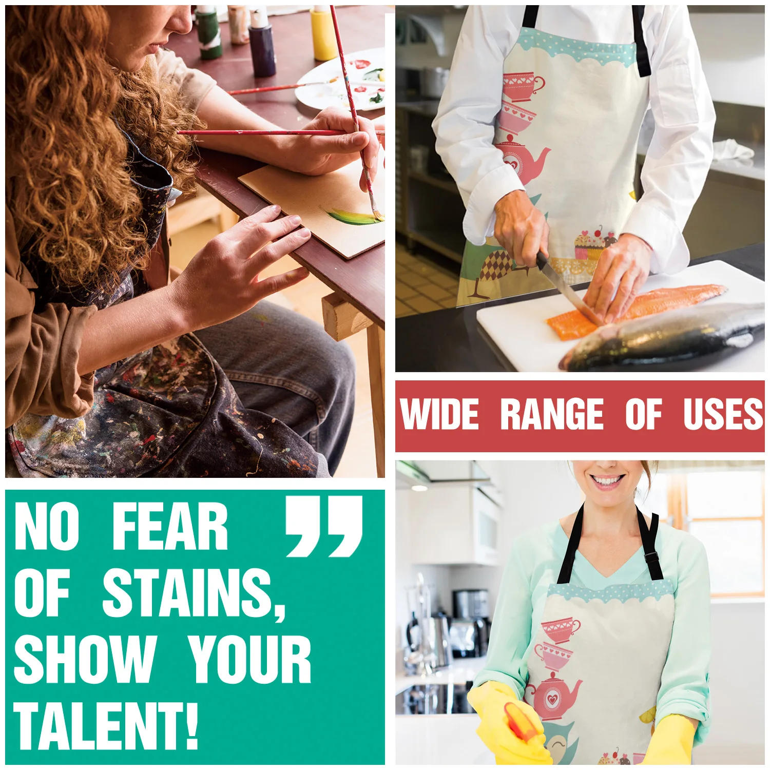 Tophome Кухонные фартуки с животными вечерние милые рисунком совы птицы