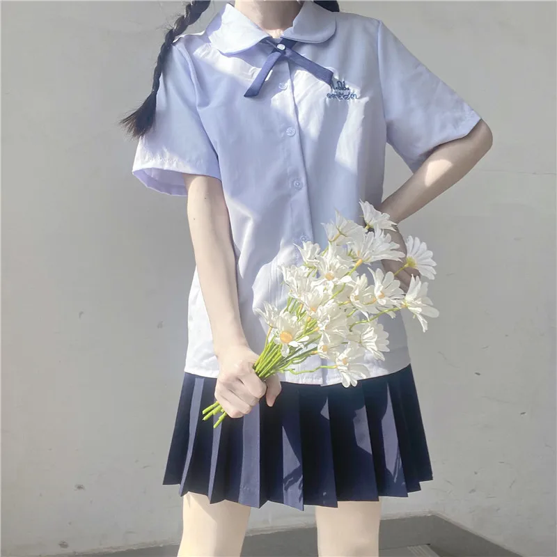 

Japanese and Korean Style School Uniform Sweet Girl New Fashion Short-Sleeve Shirt Jk Uniform Suit College Style Summer 2021