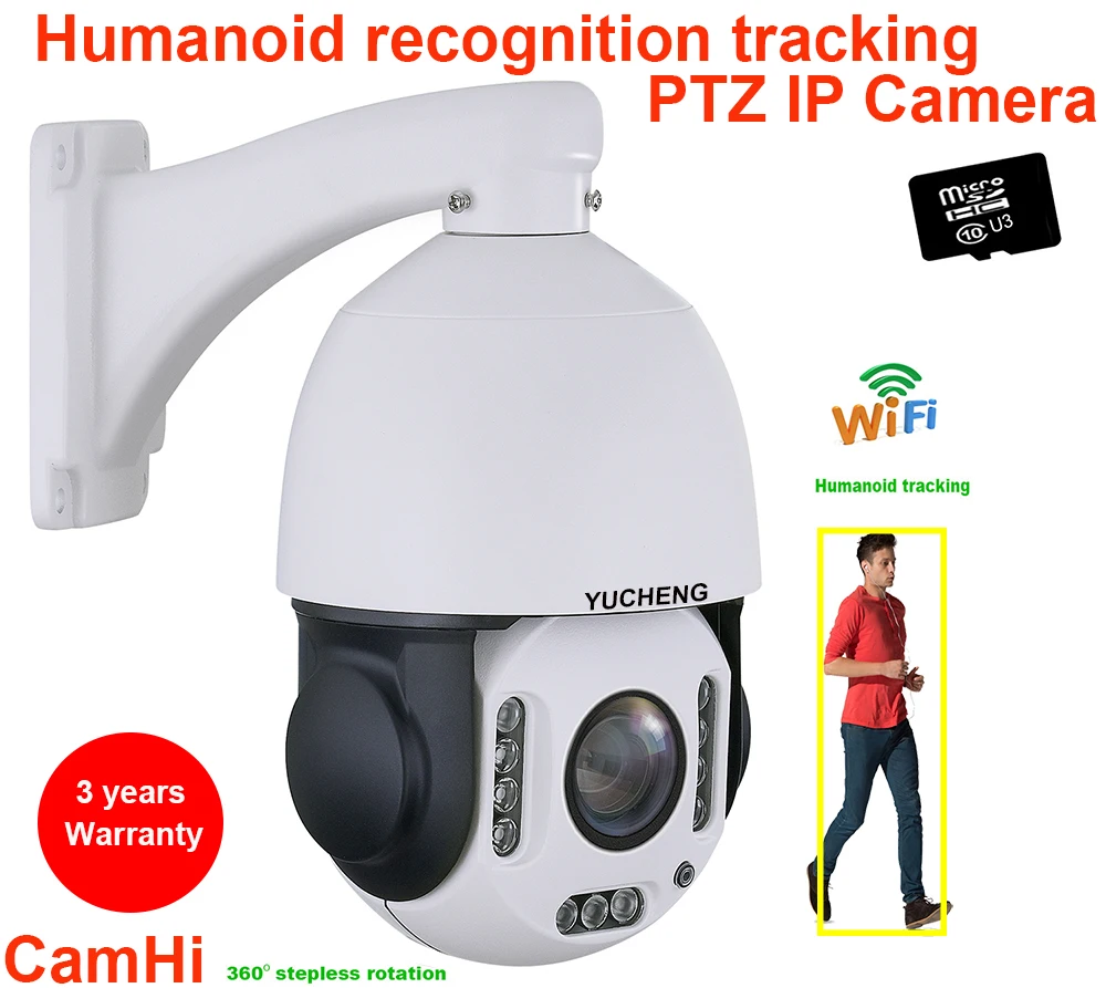 CamHi Wireless 5MP 20X zoom 4MP humanoid Auto Track SONY IMX 335 PTZ Speed dome IP Camera build MIC speaker 32 64 128gb SD