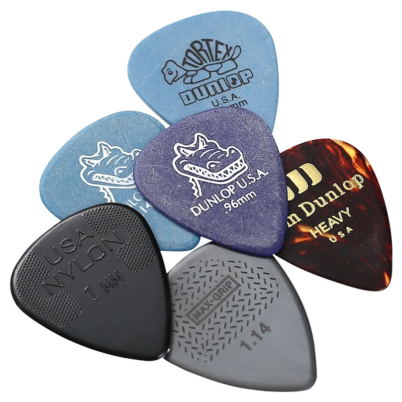 12 teilesatz original dunlop neue akustische gitarre picks plektrum nylon celluloid elektro glatte gitarre pick zubehör free global shipping