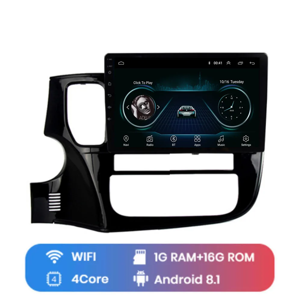 WIFI (1G 16G) 4G LTE Android 8,1 для Mitsubishi Outlander Xl 3 Мультимедиа стерео автомобильный dvd-плеер навигация gps радио - Цвет: WIFI (1G 16G)