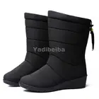Новинка 2022, водонепроницаемые зимние сапоги, женские сапоги до середины икры, зимняя обувь для женщин, теплые плюшевые сапоги для женщин, сапоги без застежки