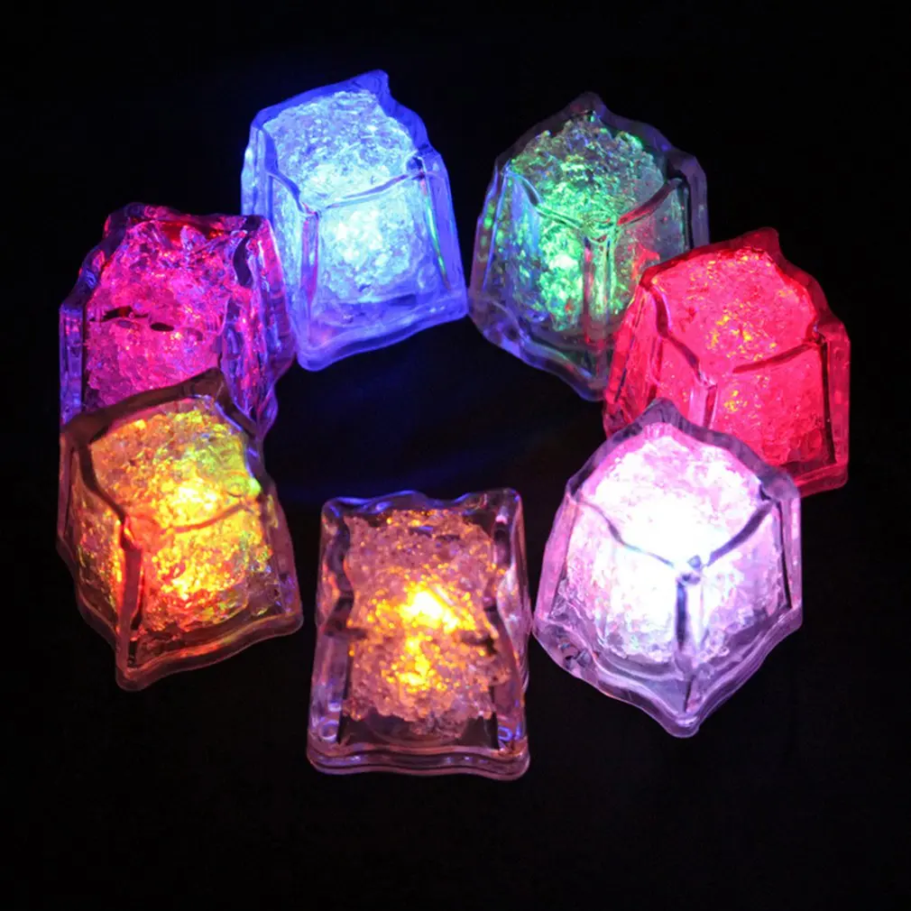 

12pcs Party Decorative Led Ice Cube Light Multi-Color Liquid Sensor Ice Cube Light Led Glow Light Drinking Wine Wedding Sale