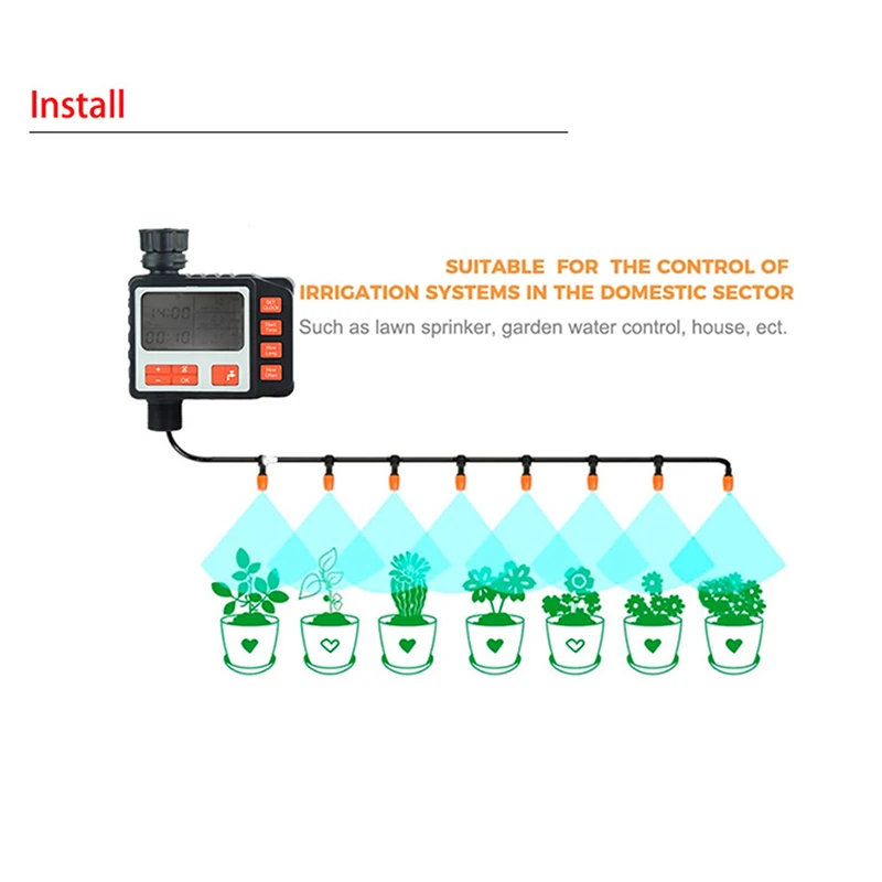 Таймер для полива сада автоматический с ЖК дисплеем электронный шаровой кран