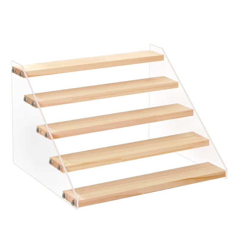 5-уровневая акриловая деревянная витрина стеллаж для духов очков косметики кукол