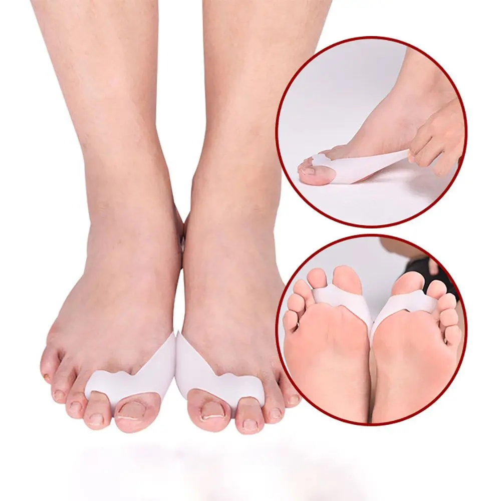 

2 Pcs/pack Silicone Thumb Corrector Big Toe Separator Foot Toes Protection Straightener Bunion Protector Health Nail Care Tools