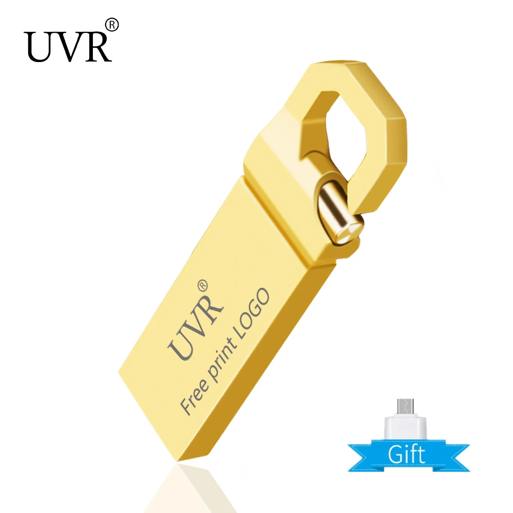 gold USB Металлический usb флеш-накопитель 8 ГБ, флеш-накопитель 64 ГБ, флеш-карта памяти 16 Гб, usb 2,0, флеш-накопитель 32 ГБ, память usb 128 ГБ, ключ, печать логотипа - Цвет: gold USB