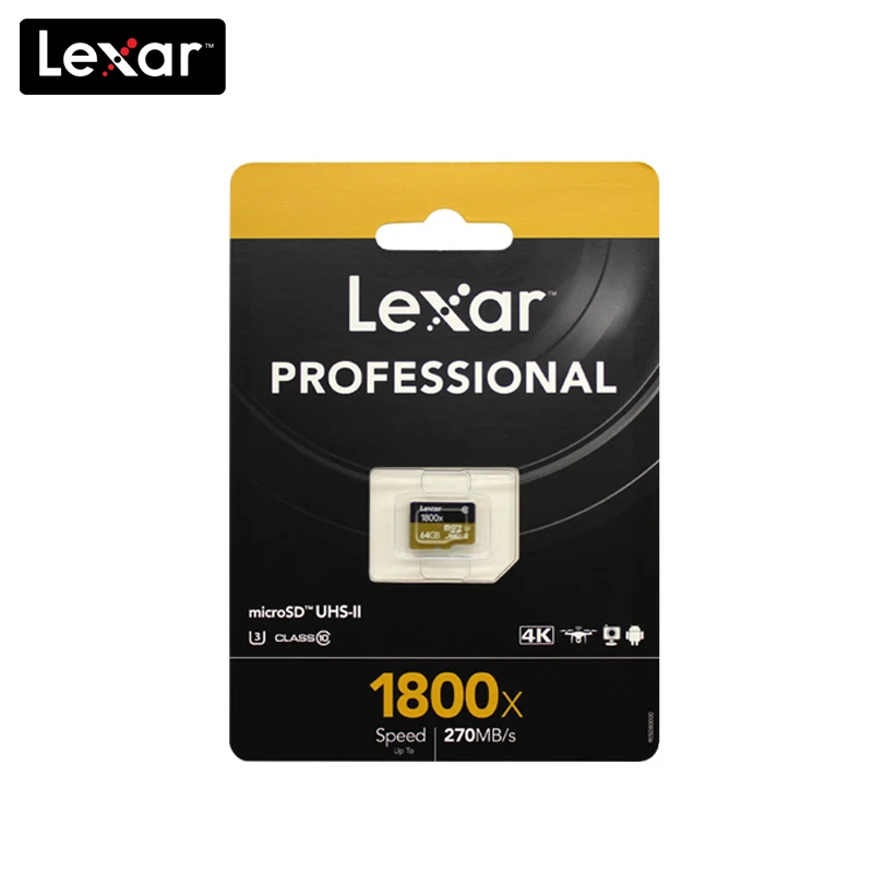 100% оригинал Lexar 1800x Micro SD карта 32 Гб класс 10 64 ГБ micro SDHC/SDXC tf памяти UHS II для дрона