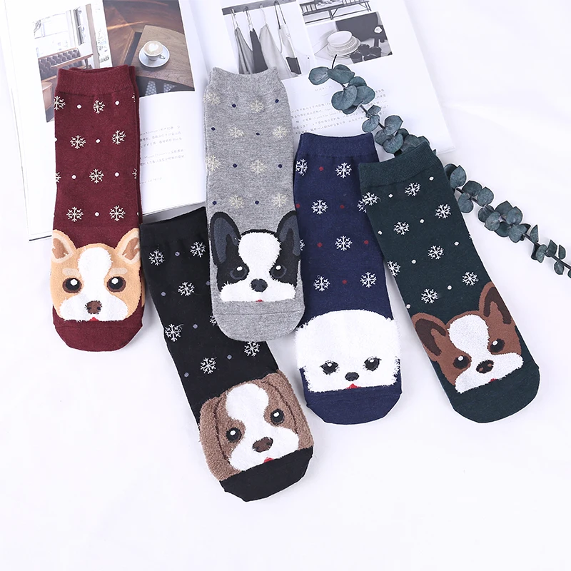 5 пар женские удобные хлопковые носки тренд мультфильмов всесезонные милые Harajuku