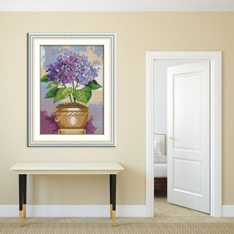 Вышивка крестом Joy Sunday Purple Floret Flower Series 11CT 14CT DMS Набор для вышивки крестиком