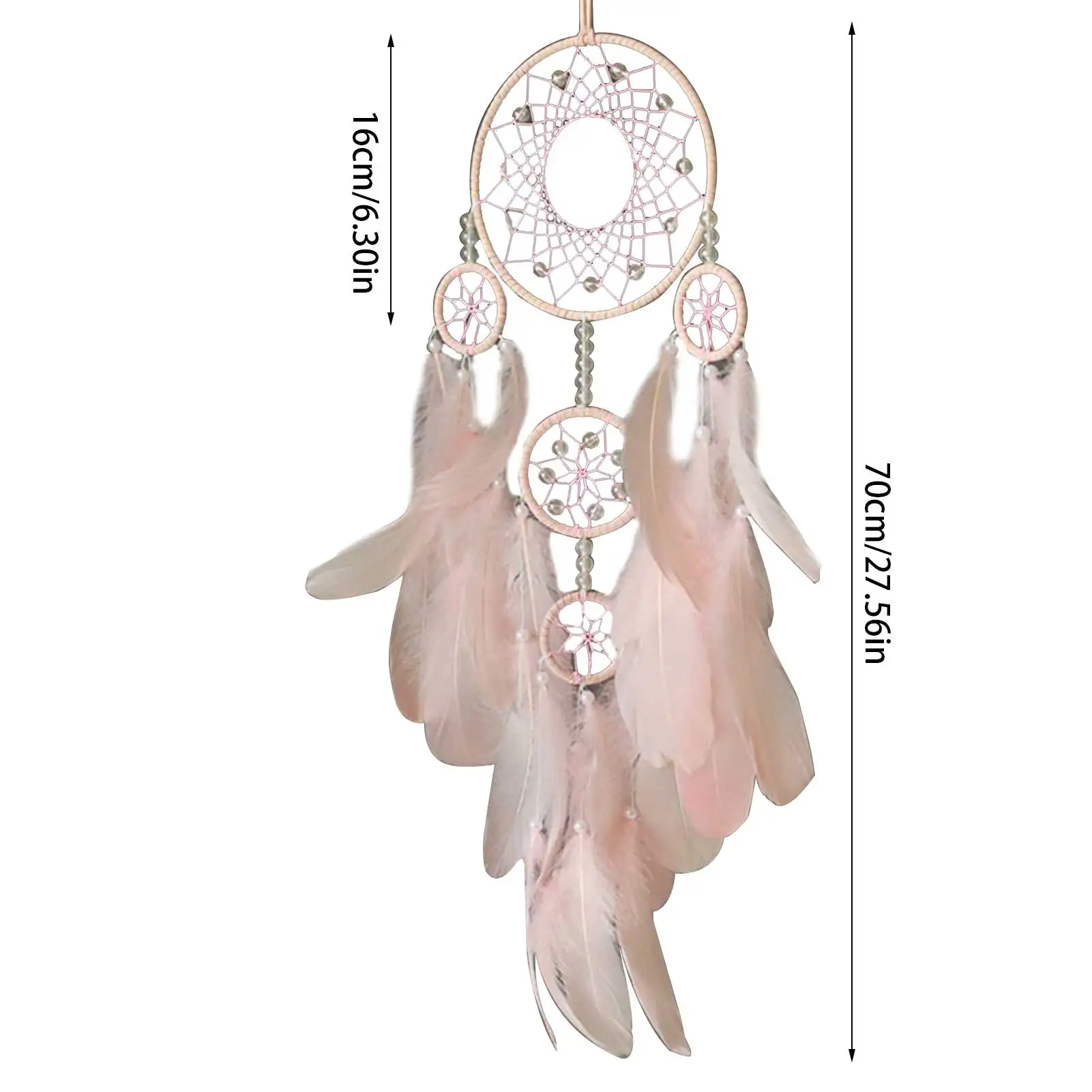 В стиле ретро украшенные перьями Круговой пером настенный Винтаж Dreamcatchers
