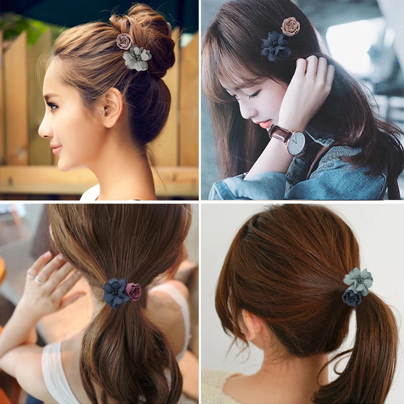 Милые детские заколки для волос девочек 2 шт. аксессуары красочные эластичные