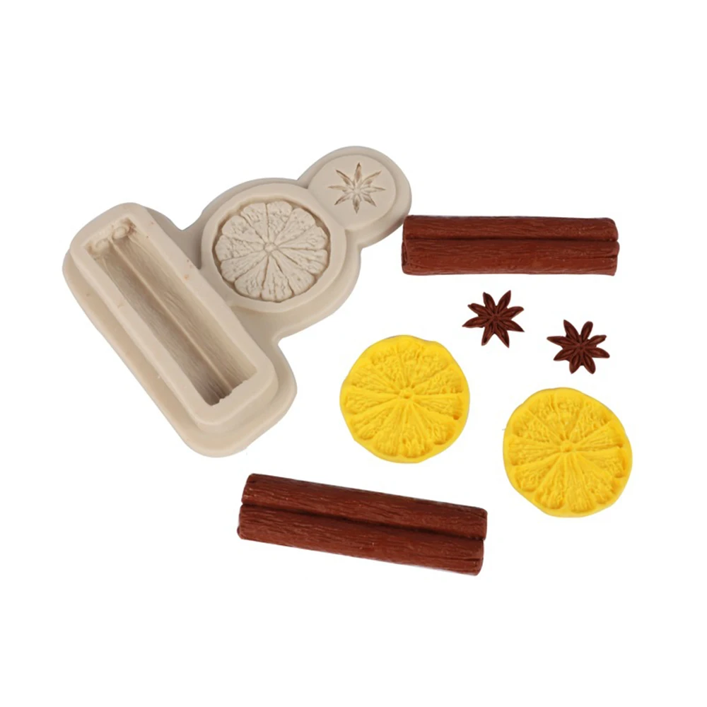 New Silicone Mold Leaf Fondant Star Anise Cinnamon Lemon Mold Cake Decorating Tool Cupcake Baking Candy Polymer Clay Gumpaste