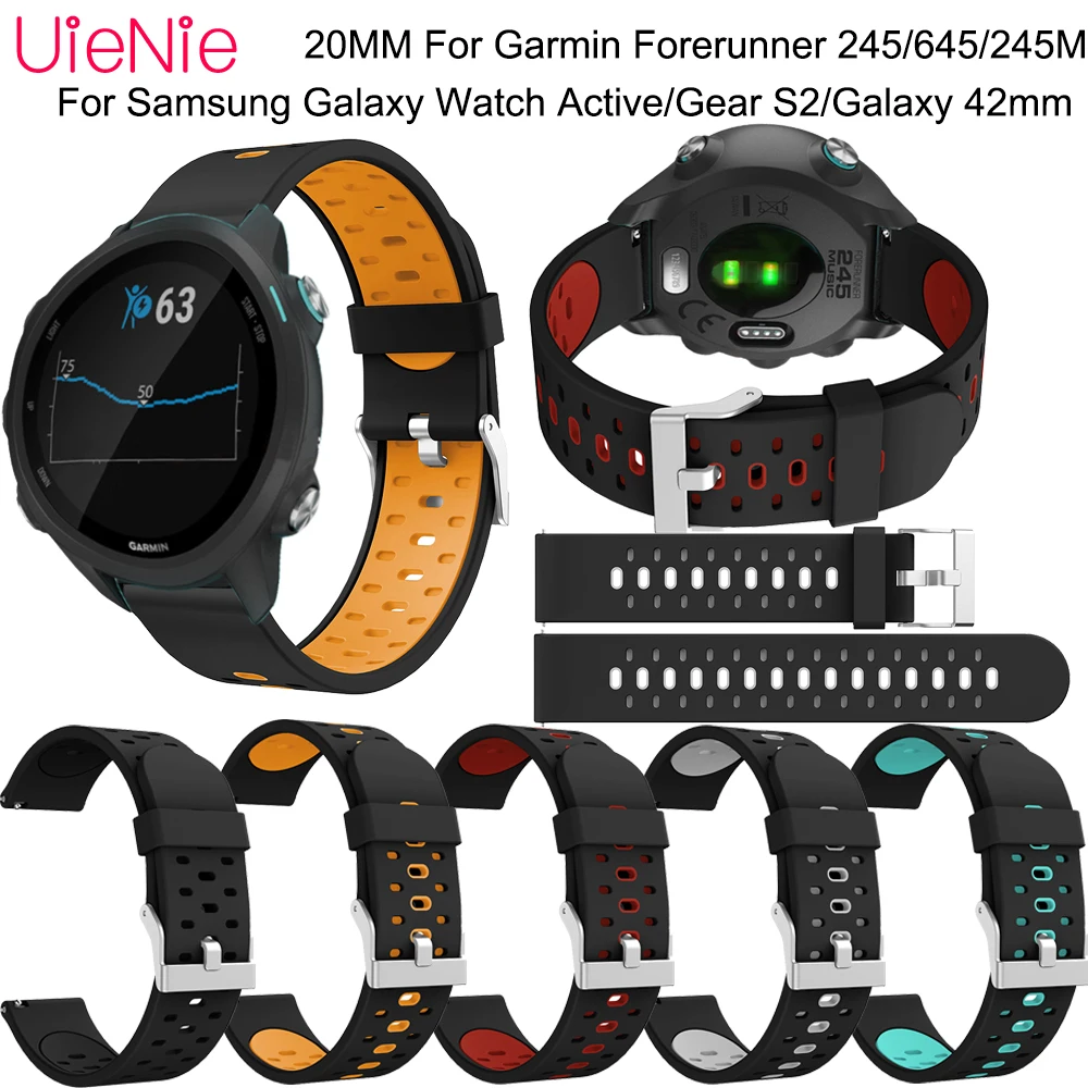 Ремешок 20 мм для Garmin Forerunner 245/645/245M frontier/Classic браслет Samsung Galaxy Watch Active/Gear S2/Galaxy 42