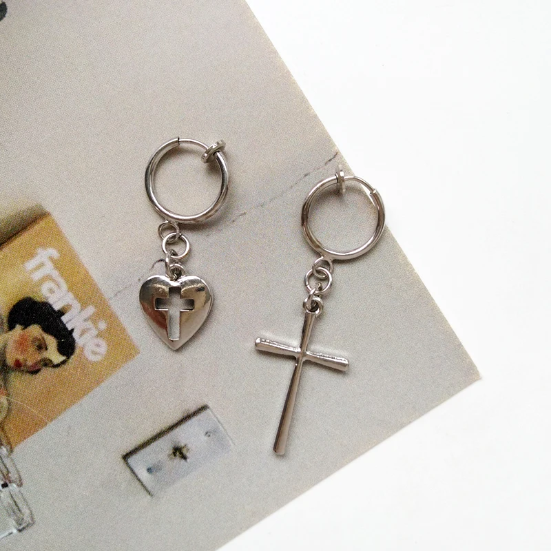 2019 новый круглый серебряного цвета кресты простые Подвесные серьги корейская