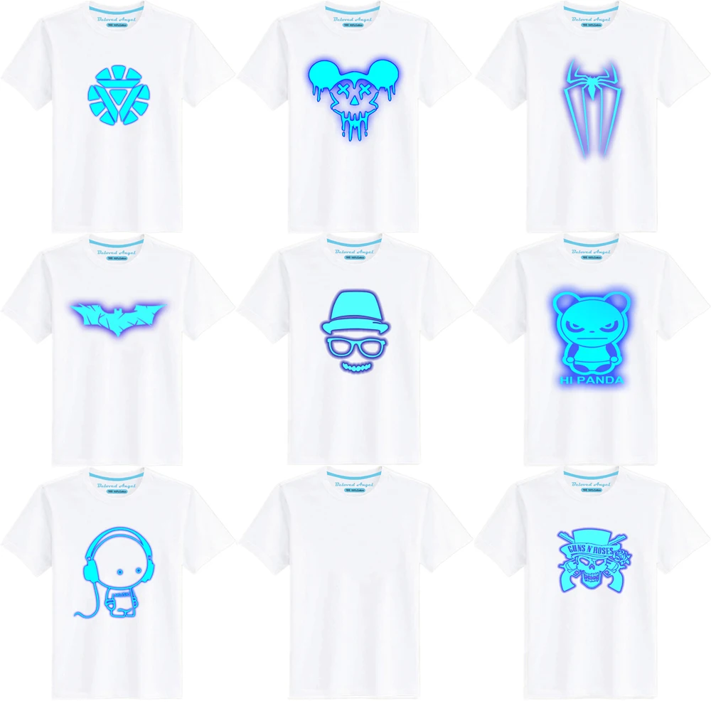 

Детские светящиеся футболки с принтом персонажей из игры, футболки для вечеринки для мальчиков и девочек, детские хлопковые футболки с геро...