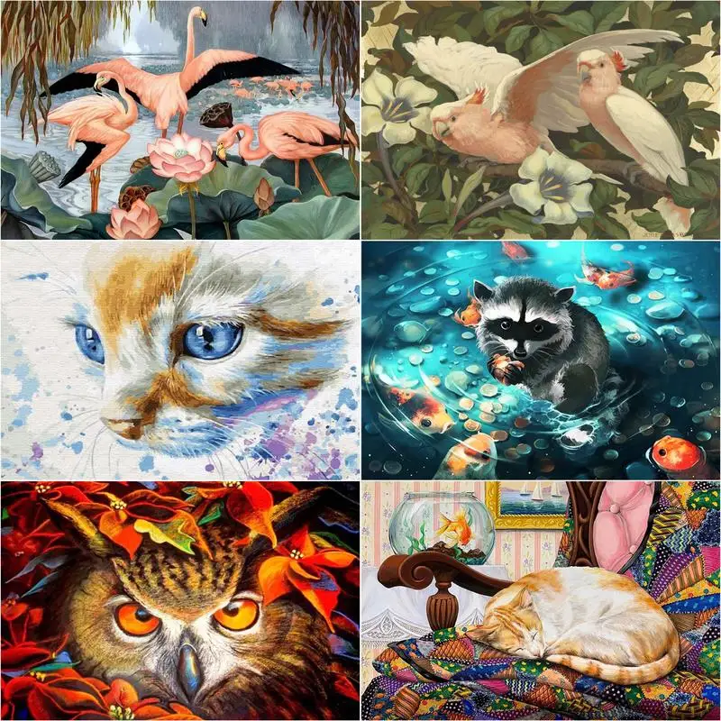 

CHENISTORY Painting By Numbers Animal DIYFrame Pictures By Number Kits Home Decor Drawing On Canvas Handpainted Art Gift