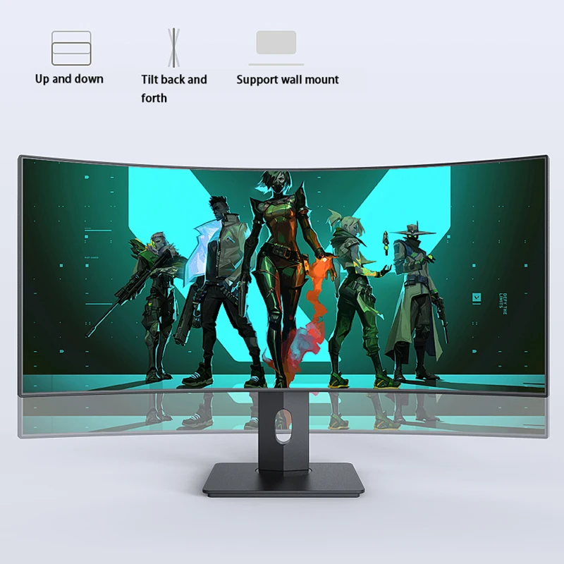 Изогнутый игровой монитор IPS 34 дюйма 2560*1080 HD 21:9 144 Гц высокая частота обновления 100%