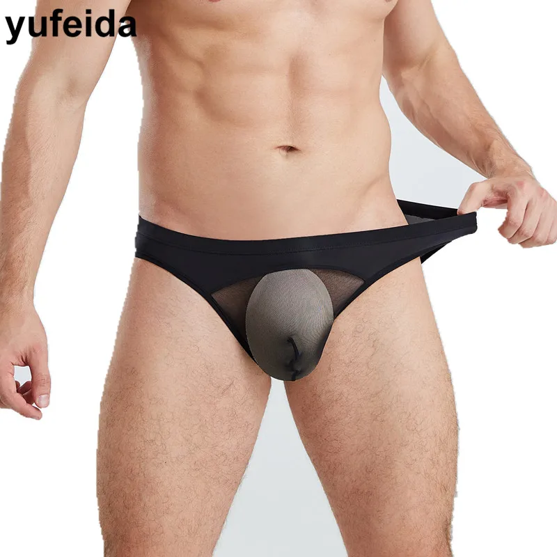 

Sexy Men Underwear Sissy Panties Bulge Pouch Transparent Mesh Briefs Bikini Breathable Mens Briefs Male Underpants Sleepwear