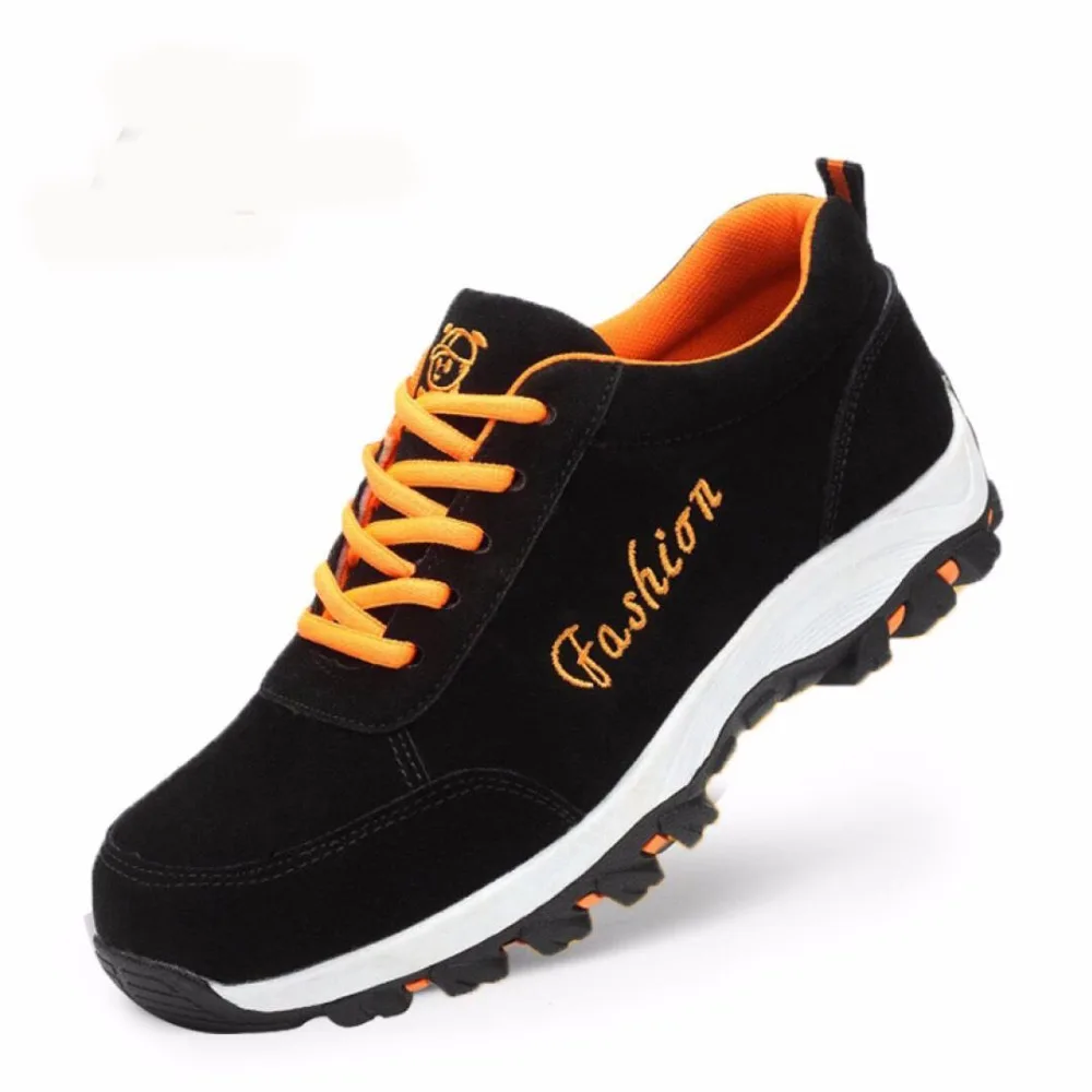 Рабочие мужские защитные ботинки модные сетчатые дышащие со стальным носком