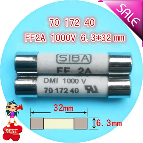 

7017240 FF 2 a fuse DMI x32 1000 v 6 mm molten core fuse tube