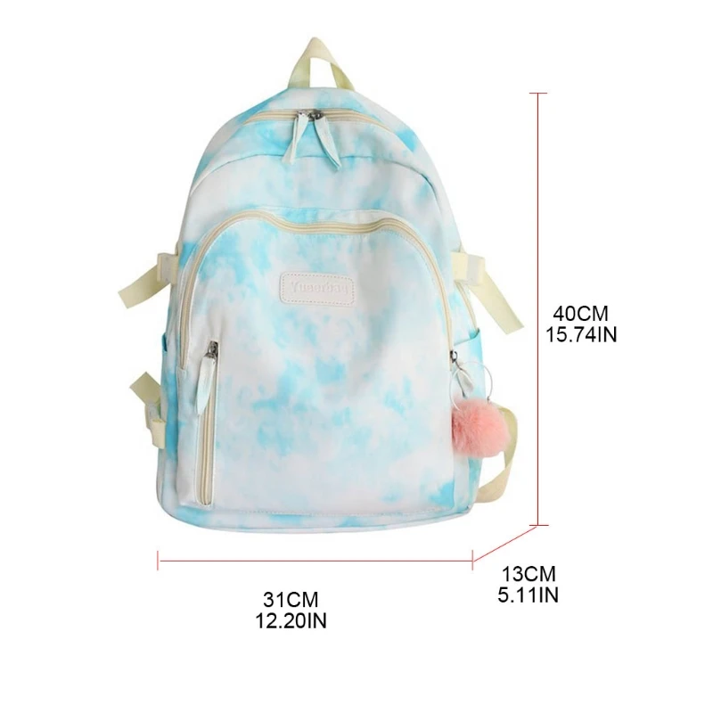 

50LD Fashion Colorful Pattern School Shoulder Bag for Teenager Girls Casual Nylon Zipper Bagpack Outdoor Travel Women Backpack