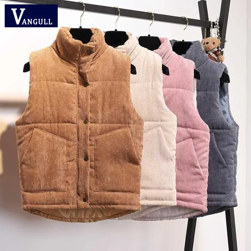 

Пуховик женский вельветовый, без рукавов, зимний