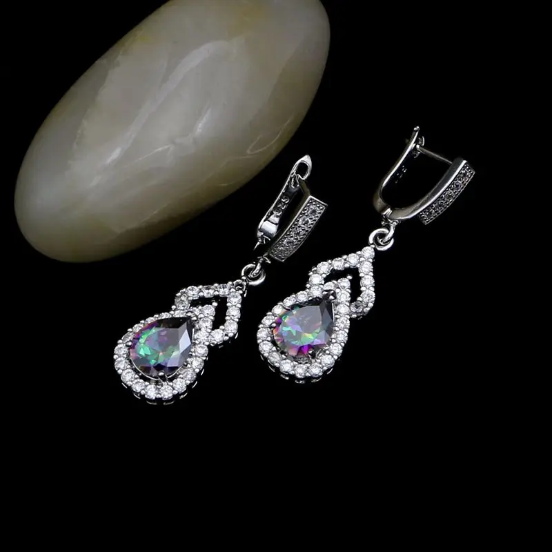 Mystic Радуга Кубический Цирконий набор ювелирных изделий для женщин капли воды