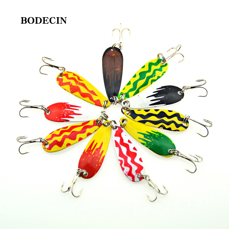 10 шт. блесны металлическая ложка джиг приманка рыболовные приманки воблеры