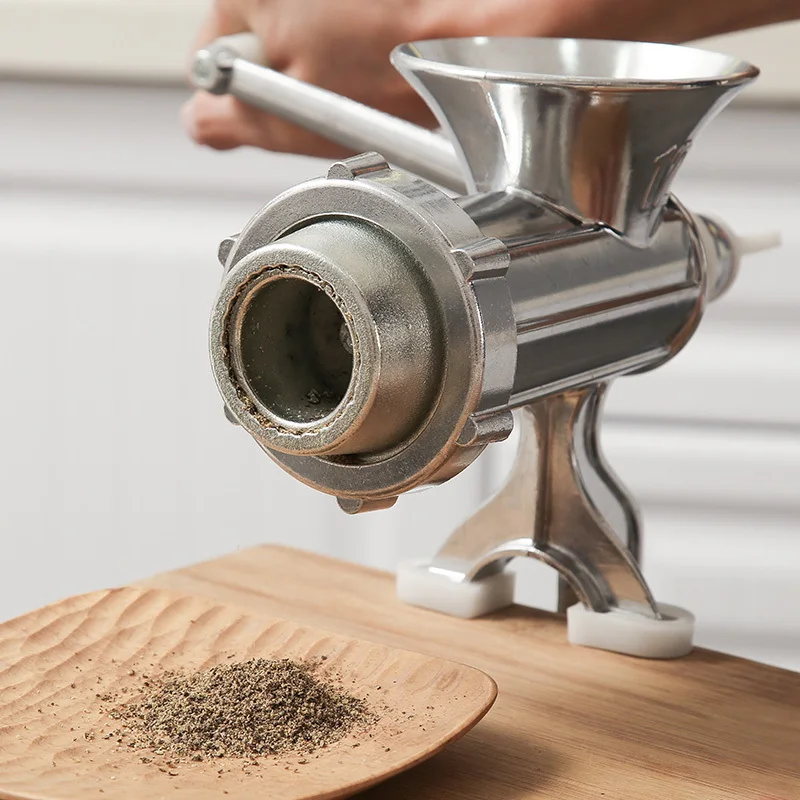 

Manual hand meat grinder hand sausage machine stainless steel knife pepper machine home mix mangler meat mincer tool