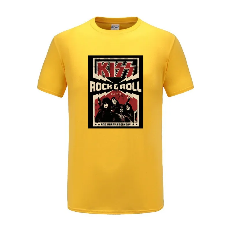 

Новая повседневная футболка KISS Rock & Roll All Nite вечерние, официальное поступление, Мужская футболка из хлопка