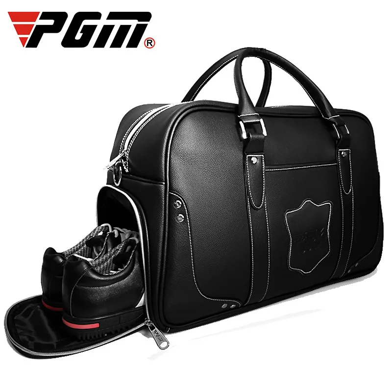 1 pcs Golf Clothing Bag PGM men's motion portable bag Built-in shoes bag Large Capacity Leather YWB021