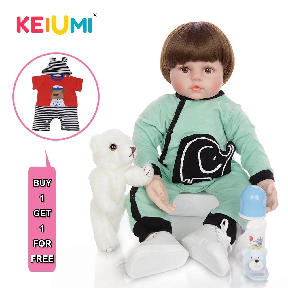 Мультяшные куклы реборн KEIUMI для мальчиков 60 см Косплей Слон Реалистичная кукла 24