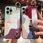 Мягкий чехол в ретро-стиле с абстрактным геометрическим ремешком на запястье для телефона Iphone 11, 12, 13 Pro, MAX, X, XR, XS, SE 2020, 7, 8 Plus, чехол с ремешком на руку