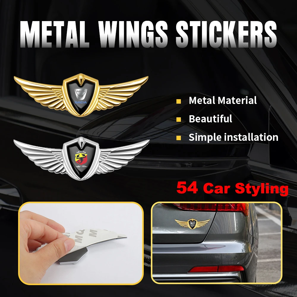 

3D Car Badge Metal Wings Body Decoration Sticker For Mercedes-Benz C E SLK GLK M GL MB GLC A180 C63 CLA45 GLE GLA GLS E Class