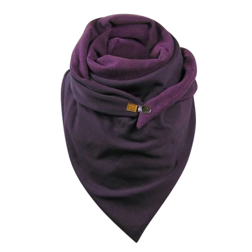 40@ Women Scarves Winter Warm Wraps Ladies Elegant Soild Dot Printing Button Soft Wrap Casual Shawls Female Шарф |