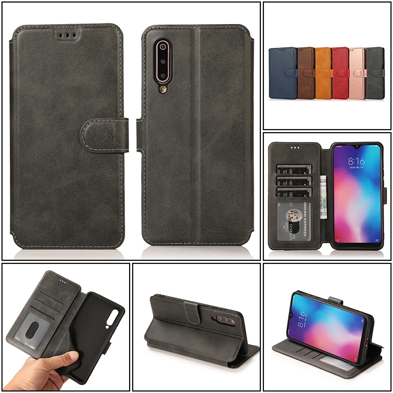 

The New Flip Wallet Leather Phone Case For XiaoMi Mi 10 9 9T 8 6X A2 Lite CC9 Pro Note 10 Pro Bracket Card Slot Shockproof Cover