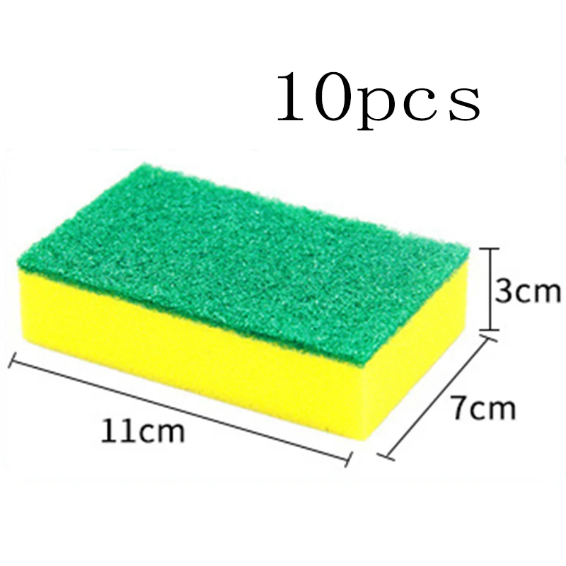 11x7x3cm 10pcs 10 шт. губка высокой плотности кухонные чистящие средства для мытья полотенец тряпки губка микрофибра ткань для чистки посуды - Цвет: 11x7x3cm 10pcs